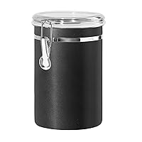 Oggi Stainless Steel Kitchen Canister 62 fl oz, Black - Airtight Clamp Lid, Clear See-Thru Top - Ideal for Kitchen Storage, Food Storage, Pantry Storage. Large Size 5