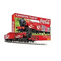 Hornby Hobbies The Coca-Cola Summertime OO Electric Model Train Set HO Track with Remote Controller & US Power Supply R1276T, Red