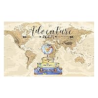 Allenjoy Adventure Awaits Photography Backdrop Little Traveler 1st First Birthday Baby Shower Bridal Shower Engagment Party Decor Cake Table Background Photo Studio Booth Props