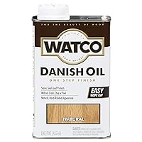 Rust-Oleum Watco 242219 Danish Oil Wood Finish, Low VOC, Pint, Natural