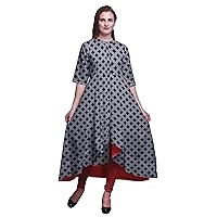 Bimba Anarkali Dress For Women Mandarin Collar Indian Kurtis Asymmetrical Kurta Wear Long Indian Kurti