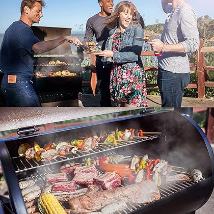 Z GRILLS ZPG-450A 2019 Upgrade Model Wood Pellet Grill & Smoker, 6 in 1 BBQ Grill Auto Temperature Control, 450 sq Inch Deal, Bronze & Black Cover Included