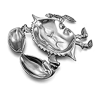 Wilton Armetale Sea Life Crab Divided Serving Dish, 12.77-Inch-by-12.5-Inch, Silver