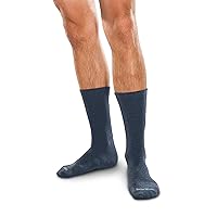 Seamless Crew Socks for Diabetes, Arthritis, or Sensitive Feet, 1 Pair (2 Count), Navy, Large