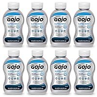 Gojo SUPRO MAX Hand Cleaner, 10 fl oz Heavy Duty Hand Cleaner Squeeze Bottle (Pack of 8) - 7278-08