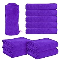 Salon Towels, Super Absorbent Soft Fast Drying Microfibre Towels for Salon, Bathroom, Gym, Spa and Home Hair Care, Pack of 12, 30 * 14 inches, (Not Bleach Resistant) (Purple)