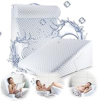 Nestl Bed Wedge Pillow - Wedge Pillow for Sleeping to Reduce Acid Reflux, Wedge Pillows for After Surgery 8-in-1 Triangle Pillow Wedge, Cooling Gel Memory Foam Wedge Snoring Pillow -12 Inch