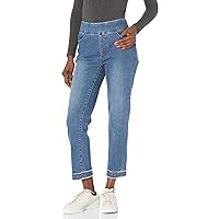 Women's Pull on Ankle Jean Pant with Real Front and Back Pockets and Hem Band