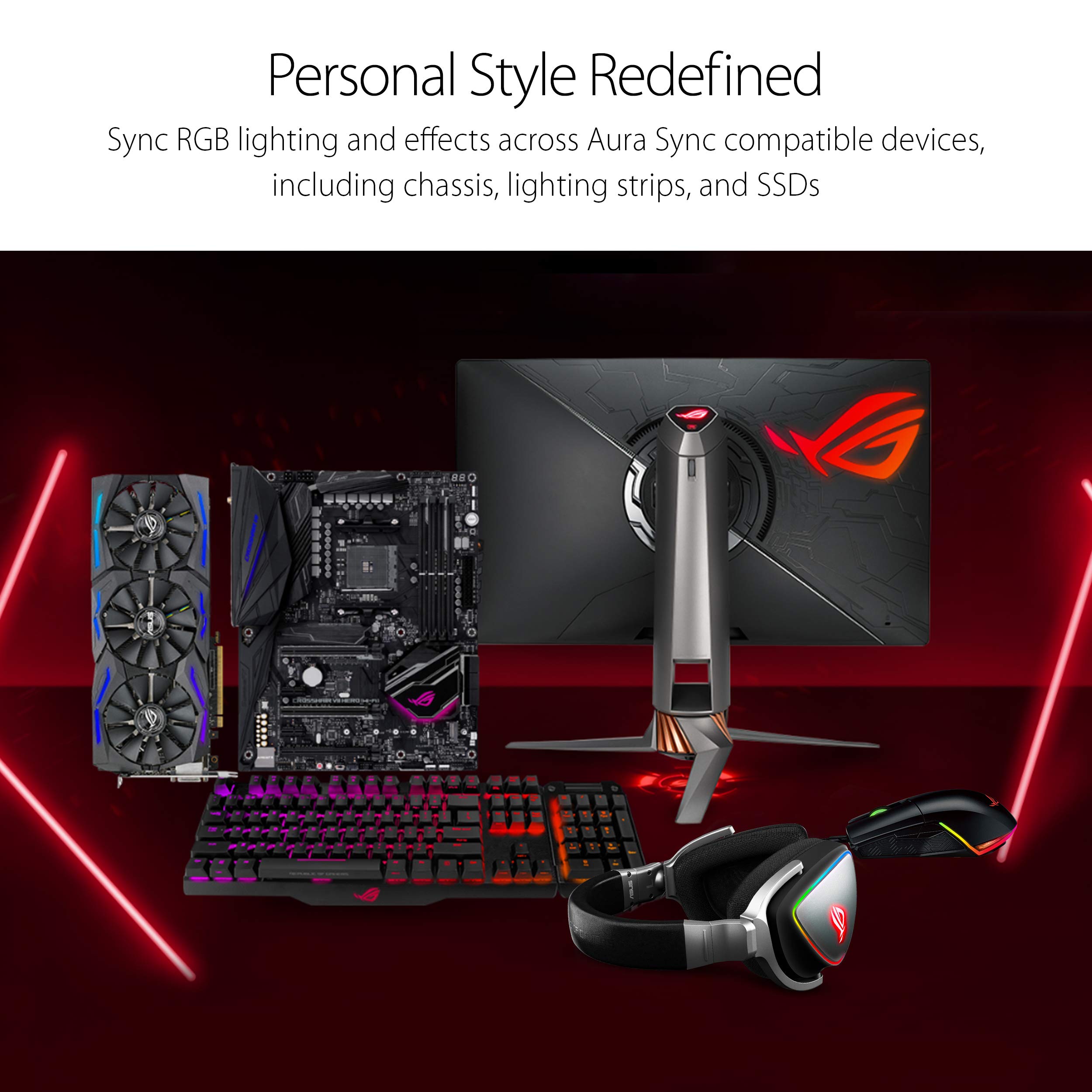 ASUS Gaming Headset ROG DELTA | Headset with Mic and Hi-Res ESS Quad-DAC | Compatible Gaming Headphones for PC, Mac, PS4, Xbox One | Aura Sync RGB Lighting