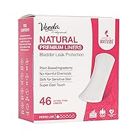 Daily Natural Premium Incontinence and Postpartum Feminine Panty Liners for Women, Unscented, Ultra Thin Pantiliners, Petite Lite Absorbency, Long Length, 96 Count
