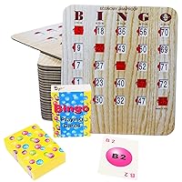 MR CHIPS Jam-Proof Bingo Cards with Sliding Windows 25 Pack Plus Bingo Calling Deck of Cards