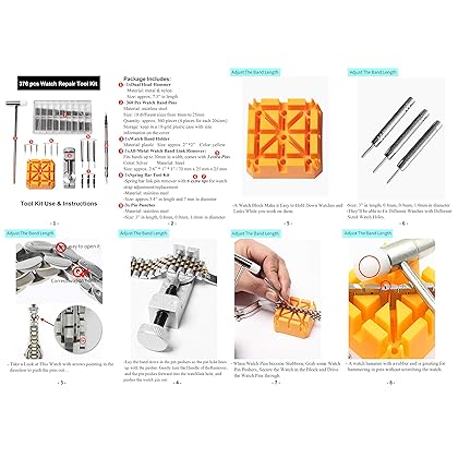 376pcs Watch Link Remover Kit - Watch Band Spring Bar Tool Set with Watch Pins for Watch Repair and Watch Band Replacement