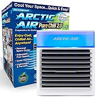 Pure Chill 2.0 Evaporative Air Cooler by Ontel - Powerful, Quiet, Lightweight and Portable Space Cooler with Hydro-Chill Technology For Bedroom, Office, Living Room & More,Blue