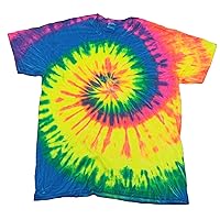 Tie Dye NEON Rainbow Retro Vintage Groovy Adult Tee Shirt T-Shirt