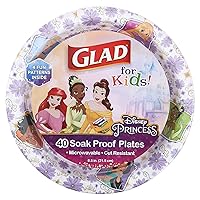 for Kids Disney Princess 8.5” Paper Plates | Disney Princess Paper Plates, Kids Snack Plates | Kid-Friendly Paper Plates for Everyday Use, 8.5” Paper Plates 40 Ct, Floral Frames