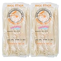Wide Thai Rice Stick Noodles Xl (1cm) Pack of 2 (16 Ounce each)