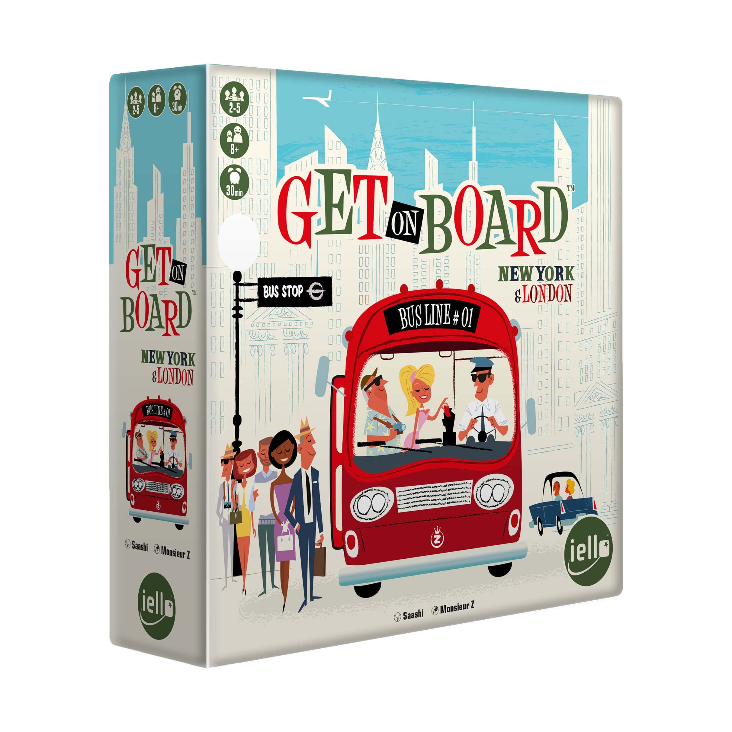 IELLO: Get On Board: New York & London, A Flip & Write Game, Clever & Original, 30 Minute Play Time, 2 to 5 Players, for Ages 8 and Up