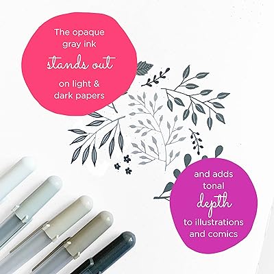 SAKURA Gelly Roll Moonlight 06 Gel Pens - Fine Point Ink Pen for  Journaling, Art, or Drawing - Gray Ink - Fine Line - 5 Pack