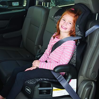 Evenflo Big Kid AMP High Back Booster Car Seat, Static Black