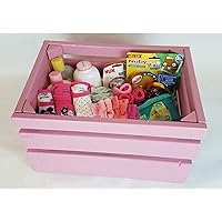 Gift Crate/Basket for 0-3 Month Girl, Pink