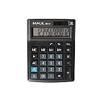 Calculator MC12 | Large Angled Display | 12 Digits | Professional Desktop Calculator for Office, Home, School | Solar/Battery | 13.7 x 10.3 cm | Black