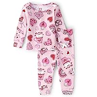 The Children's Place Baby Girls' and Toddler Valentine's Day Snug Fit 100% Cotton Pajama