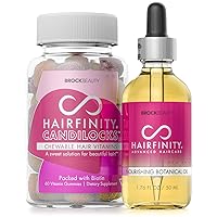 Candilocks Chewable Hair Vitamins and Botanical Growth Oil Treatment for Dry Damaged Hair and Scalp with Jojoba and Olive Oil