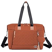 Dikaslon Diaper Bag Tote with Pacifier Case and Changing Pad, Large Travel Diaper Tote for Mom and Dad