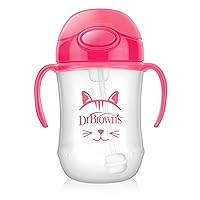 Dr. Brown's Baby's First Straw Cup Sippy Cup with Straw - Pink Critters - 9oz - 6m+