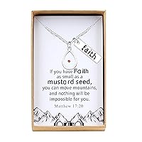 Stainless Steel Mustard Seed Pendant Necklace Christian Baptism Faith Gift with Box Y1030