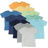 Multipack Short Sleeve T-Shirt Tee 100% Organic Cotton Infant Baby, Toddler, Little Kids Boys, Girls, Unisex