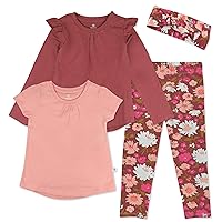 HonestBaby unisex-baby Fashion Outfit Sets Tops and Bottoms 100% Organic Cotton for Baby, Toddler Girls (LEGACY)