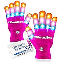 LED Light Up Gloves for Kids Toys Games Outdoor Boy Girl Glow Dark Costume Autistic Child Teen Adult Sizes