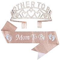 Mom to Be Baby Shower Decorations, Rose Gold Mom to Be Baby Shower Mommy to Be Sash Set for Mommy Shower Baby Shower Decoration Gifts for Girls Boys