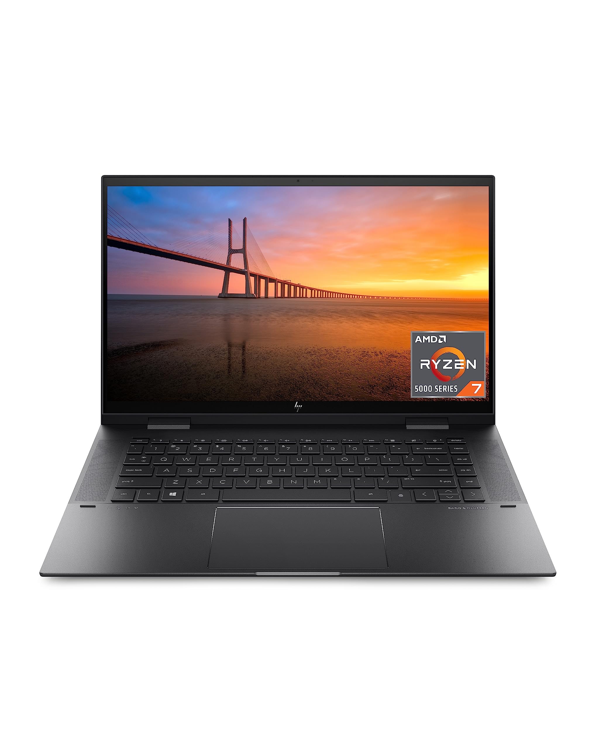 HP ENVY x360 Convertible 15-inch Laptop, AMD Ryzen 7 5825U processor, AMD Radeon Graphics, 8 GB RAM, 512 GB SSD, Windows 11 Home (15-eu1026nr, Nightfall black aluminum)