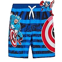 Marvel Avengers Boys’ Swim Trunks – Spider-Man, Captain America Swimsuit – UPF 50+ Quick Dry Bathing Suit for Boys (2T-12)