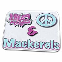 3dRose Love Peace And Mackerels In Blue And Purple - Dish Drying Mats (ddm-122838-1)