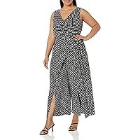 London Times womens Sleeveless Wrap Look Jumpsuit With Front Leg Slit Openings