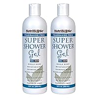 NutriBiotic – Fragrance-Free Super Shower Gel, 12 Oz Twin Pack | Whole-Body Moisturizing Shampoo with GSE & Botanical Extracts | pH Balanced & Free of Gluten, Parabens, Sulfates, Dyes & Colorings
