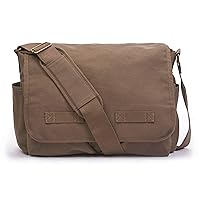 Classic Vintage Messenger Bag - Original Heavyweight Cotton Canvas Shoulder Bag with Upgraded Features