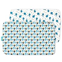 Pack and Play Sheets Fitted, 2 Pack Portable Playard Pack and Play Sheet, Ultra Soft Microfiber Mini Crib Sheets,Whale, Preshrunk
