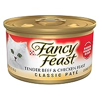 Purina Fancy Feast Tender Beef and Chicken Feast Classic Grain Free Wet Cat Food Pate - (Pack of 24) 3 oz. Cans