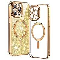 Facbiny Designed for iPhone 15 Pro Case, Compatible with Magsafe, Full Camera Protection, Soft Magnetic Shockproof Phone Case Designed for Women, Bronze Gold