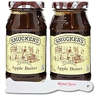 Cider Apple Butter Spread Bundle with – (2) 11oz (312g) Jars of Smuckers Cider Apple Butter and One (1) Wyked Yummy Spreader Plastic Butter Spreader Knife