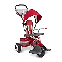 Radio Flyer Ultimate All-Terrain Stroll 'N Trike, Kids and Toddler Tricycle, Red Toddler Bike, For Ages 9 Months - 5 Years, Air Tire