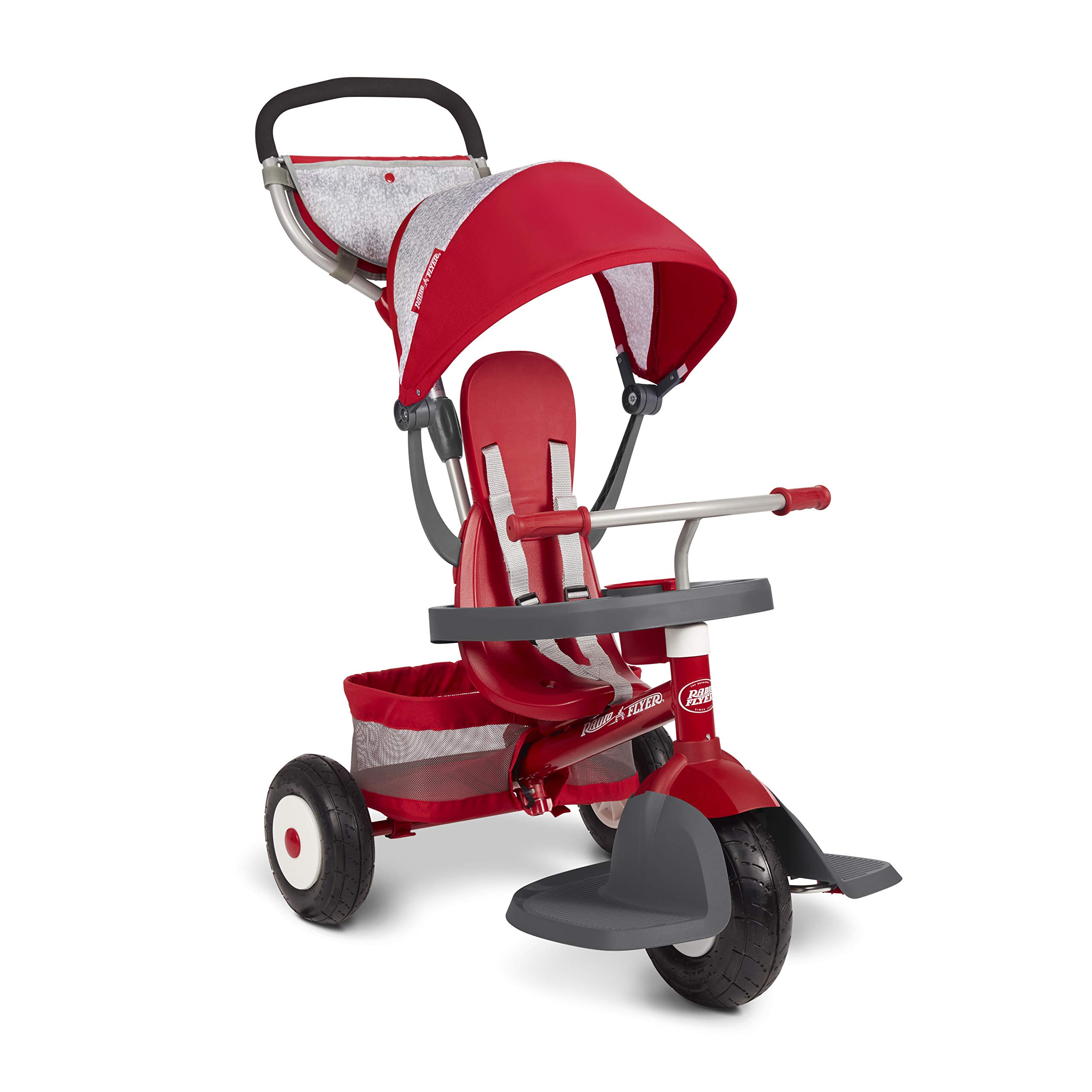 Radio Flyer Ultimate All-Terrain Stroll 'N Trike, Kids and Toddler Tricycle, Red Toddler Bike, For Ages 9 Months - 5 Years