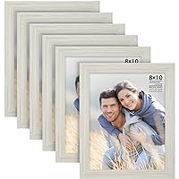 Langdon House 8x10 Picture Frames (Almond White, 6 Pack) Woodgrain Style, Wall Mount or Table Top, Richland Collection