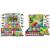 Bath Bombs for Kids with Surprise Inside Plus Dinosaur Puzzle - Family Pack