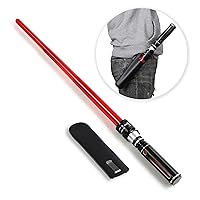 Light up Saber Toy with Electronic Lights & FX Sound Effect for Kids and Adults, Red LED Light Expandable Light Sword Toy for Roleplay(with Belt Clip)