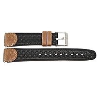 19mm Brown/Black Pebbled Water Resistant Genuine Leather Fits Timex Expedition